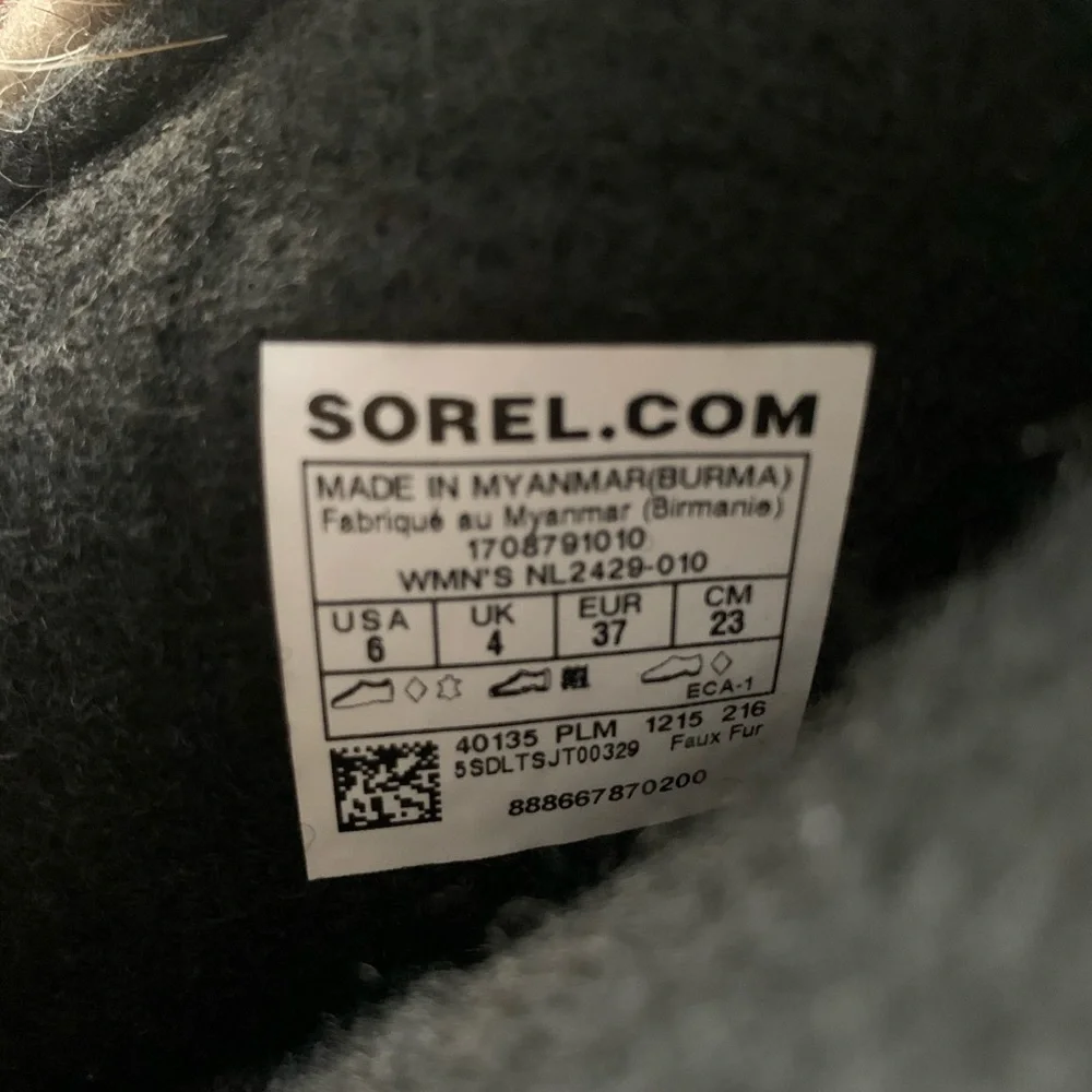 Sorel Black and Gray Faux Fur Winter Rain Boots